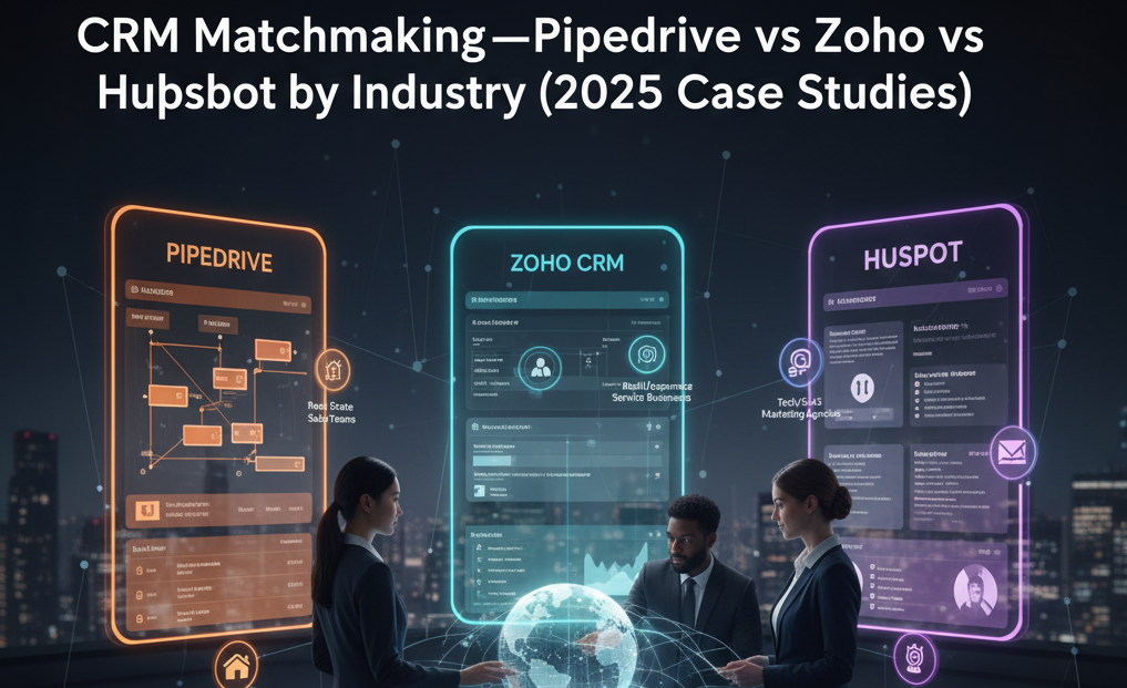 CRM Matchmaking—Pipedrive vs Zoho vs HubSpot by Industry (2025 Case Studies)