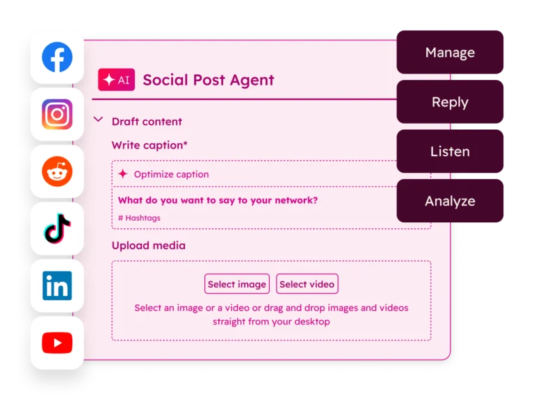 HubSpot Social Agent drafting posts for social channels